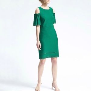 Banana Republic / Kelly Green Laser Cut Midi Dress Tall Medium